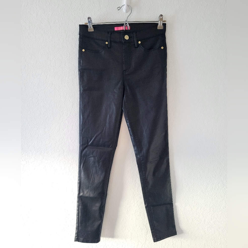 Lilly Pulitzer Eagan High Rise Stretch Coated Jean Black - Size 2